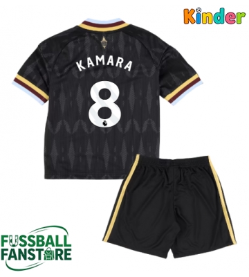 Aston Villa Boubacar Kamara #8 Replik Auswärtstrikot Kinder 2026-27 Kurzarm (+ Kurze Hosen)